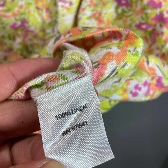 J. Jill Love Linen Pink Green Artsy Abstract Printed Shift Dress Sz XS D65 - Picture 6 of 11